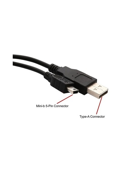 Hytech Hy-X50 Usb Mini 5Pin 1M 1.5A  Siyah Şarj Kablosu