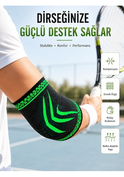 Kompresyonlu Dirseklik Spor Dirsek Destekliği Fitness Tenis Basketbol Voleybol İçin Siyah