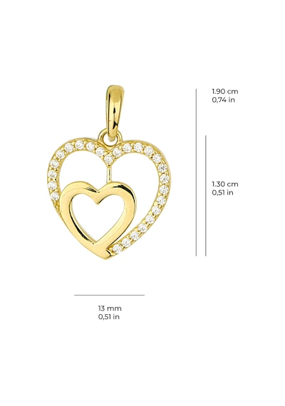 Goldkupe 14 Ayar Altın Kalp Kolye Ucu 0,94 Gr-3405