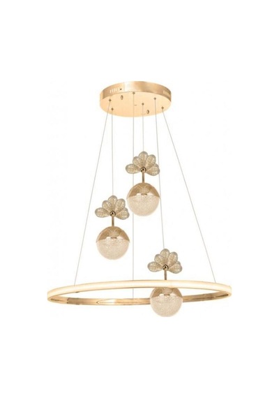 Ilgaz Aydınlatma 3+1 Çember Şeker Toplu Rose Gold Led Modern Sarkıt Avize Altın