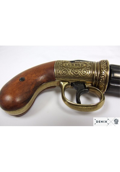 Denix 6 Barrel 1840 England Pistol 22cm Koleksiyon Obje