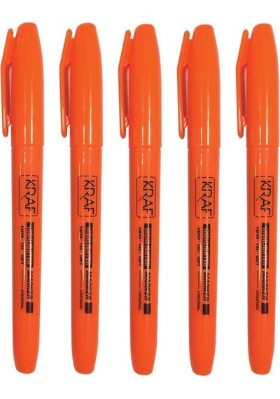 Kraf Fosforlu Kalem 2 Mm Uç No 340 Turuncu 5 Adet
