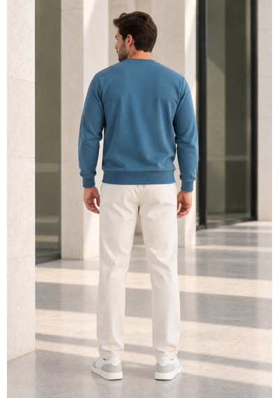 Polo State Erkek 2 Li Set Bisiklet Yaka Basic Sweatshirt Mavi & Sarı