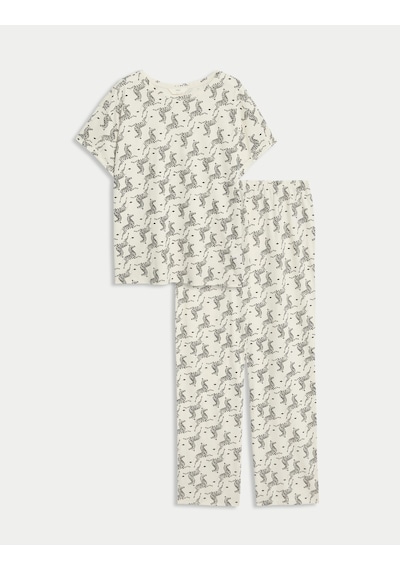 Marks & Spencer Pamuk Karışımlı Pijama Takımı T37004619F Krem Mix Marks & Spencer Pamuk Karışımlı Pijama Takımı T37004619F Krem Mix