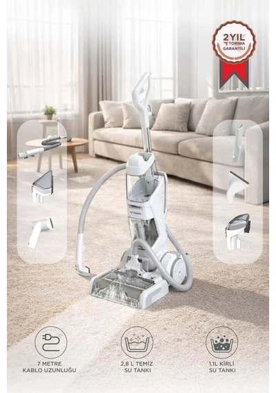 Özel Üretim Torima Halı Ve Koltuk Yıkama Makinesi Dhy1000 Beyaz 800w Alet Leke Güçlü