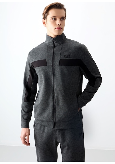Tommy Life Antrasit Melanj Yüzeyi Dokulu Standart Fit Nakışlı Erkek Eşofman Takım - 85248 Antrasit - Melanj Antrasit  Melanj