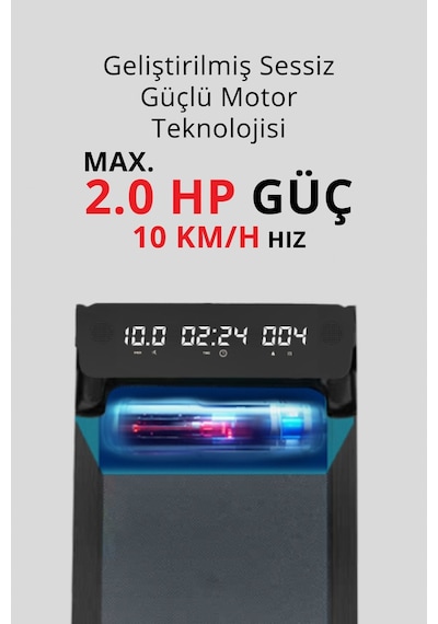 T-228 Katlanabilir Yürüyüş Ve Koşu Bandı / Bluetooth Ve Hoparlör/2hp Motor/10 Km Hız/uzaktan Kumanda