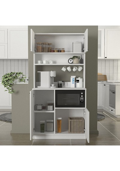 Lexa Çok Amaçlı Dolap-mikrodalga-erzak-airfryer-mutfak-kiler Dolabı-kahve Köşesi-beyaz-90 Cm Beyaz Lexa Çok Amaçlı Dolap-mikrodalga-erzak-airfryer-mutfak-kiler Dolabı-kahve Köşesi-beyaz-90 Cm Beyaz