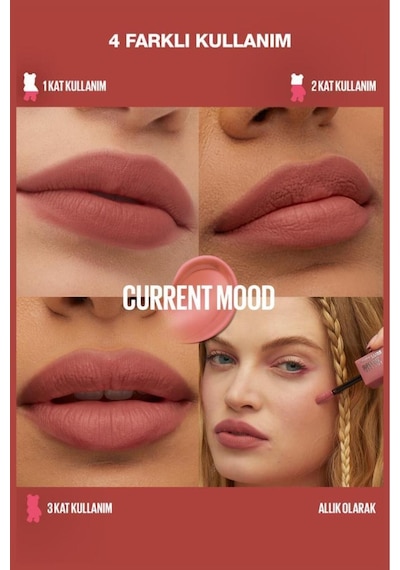 Maybelline Super Stay Teddy Tint Uzun Süre Kalıcı Likit Mat Tint 10 Current Mood 0