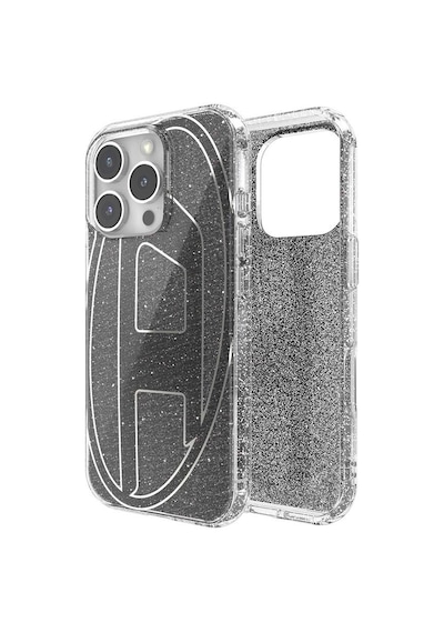 Diesel Apple iPhone 16 Pro Uyumlu Oval D Simli Kılıf - Siyah