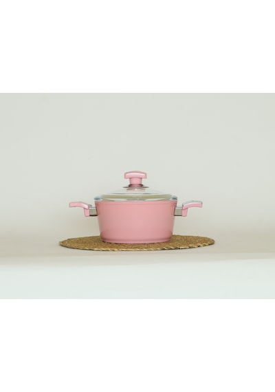 Bonera Seramik 18 Cm Derin Tencere Pembe Pembe