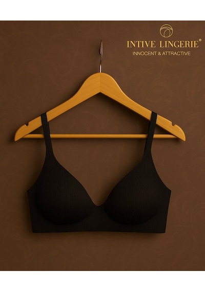 Softease V Yaka Balensiz Dikişsiz Lazer Kesim Rahat Soft Kumaştan Siyah