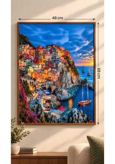 1000 Parça Manarola' Da Akşam Puzzle 48 X 68 Cm Yüksek Baskı Kaliteli Eğlenceli Ve Eğitici Puzzle
