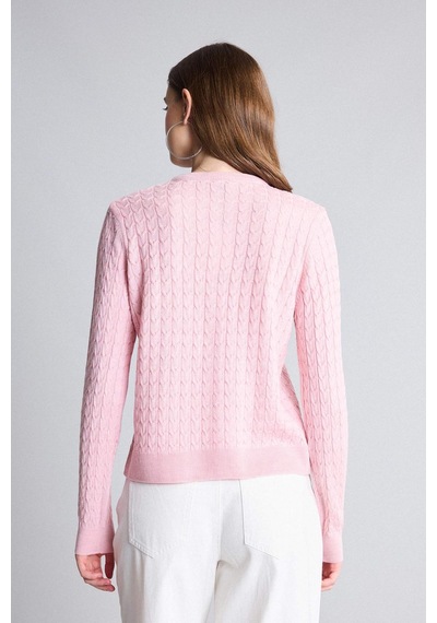 Defacto Regular Fıt Bisiklet Yaka Hırka H8479ax26wnpn426 Pembe-pn426