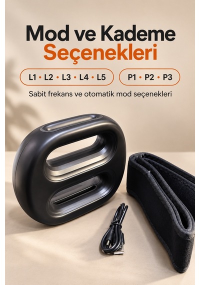 Bel Kemeri İle Kullanılan Isıtmalı Titreşimli Masaj Aleti Çok Renkli