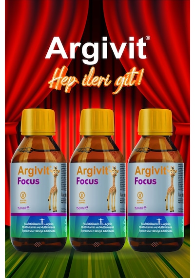 Focus Fosfotidilserin, L-arjinin, Multivitamin Ve Multimineral İçeren Şurup 3 Lü Paket 150 Ml
