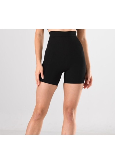 Nacar Store Kadın 1 Beden Küçülten Yüksek Bel Boxer Slikonlu Siyah Renk Dikişsiz Korse