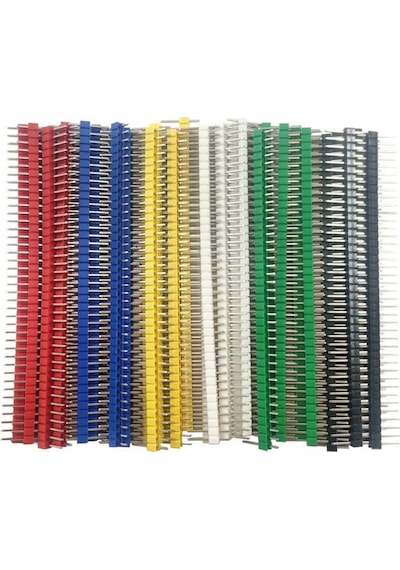 30 Adet 40 Pin Erkek Header Seti 6 Renkli 2.54mm Kırılabilir
