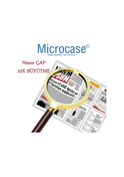 Microcase 70 Mm Çap 10X Büyütme El Tipi Büyüteç - Model By2