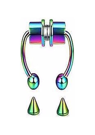 Mıknatıslı Fake Septum Piercing Hologram rengi