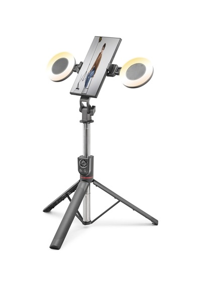 Telefon Tripodu Ve Selfie Çubuğu Çift Led Bluetooth Kumandalı 182 Cm Siyah Nd1033