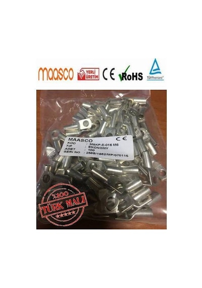 25 Adet maasco SKP (Bakir Pabuç) 10mm kabloye göre M8 delikli