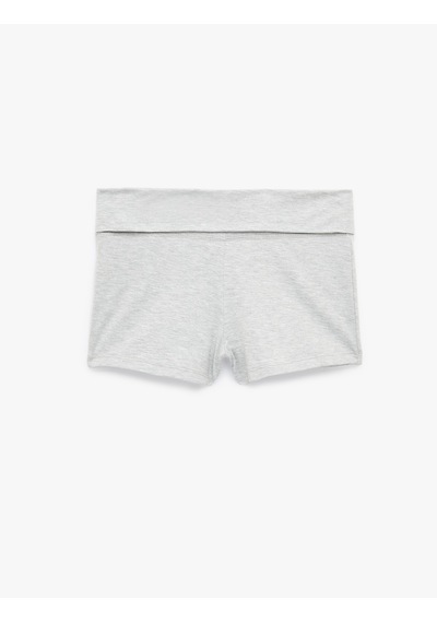 Koton Yüksek Bel Slim Fit Şort Pijama Altı Gri Melanj 7wlk80031mk