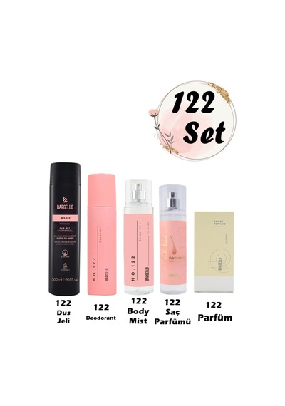 122 Set Parfüm - Saç Parfümü - Body Mist - Deodorant - Duş Jeli