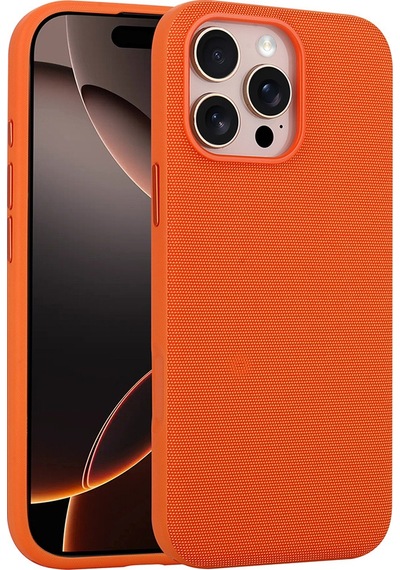 Teleplus İphone 16 Pro Max Kılıf M-safe Uyumlu Miami Kumaş Tasarım Kapak Turuncu