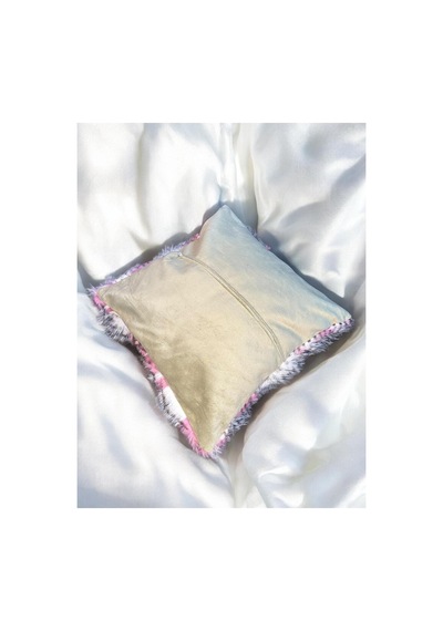 Ithal Peluş Kumaş Yastık Kılıfı Desen 45x45 Peluş Yastık Home Pembe Desen Pembe Desen