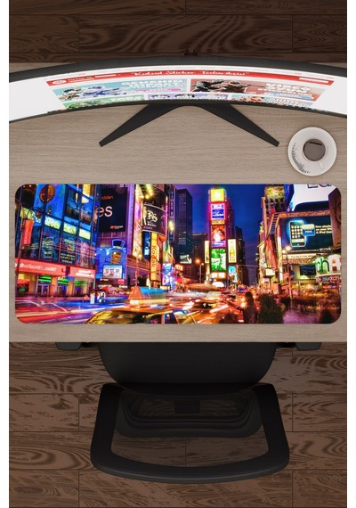 Times Meydanı New York Amerika 2 V2 70x30 Xl Gaming Kauçuk Kaymaz Taban Mouse Pad Fare Altlığı