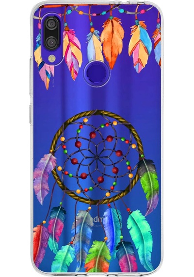 Xiaomi Redmi Note 7 Pro İle Uyumlu 1mm Slim Fit Nazar Boncuğu 6 Baskılı Şeffaf Kılıf Şeffaf