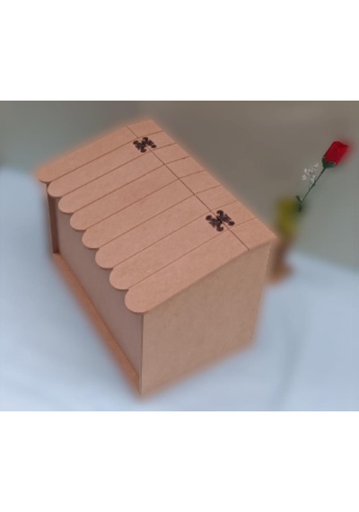 Hobi Dekoratif Ekmeklik Ev Şekli Ahşap Mdf Ham El Yapımı Kahverengi