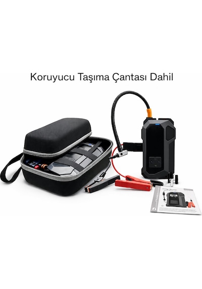 16000mah Akıllı Akü Takviye Cihazı Kompresörlü 4 Ü 1 Arada Jump Starter Yeni Nesil