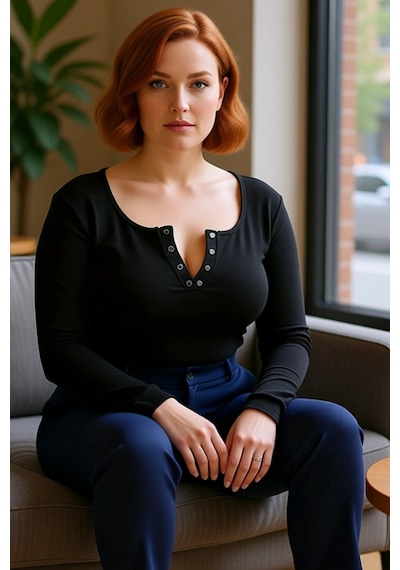 Ersefa Kadın Vücuda Oturan Havuz Yaka Uzun Kollu Örme Crop Bluz Büyük Be siyah