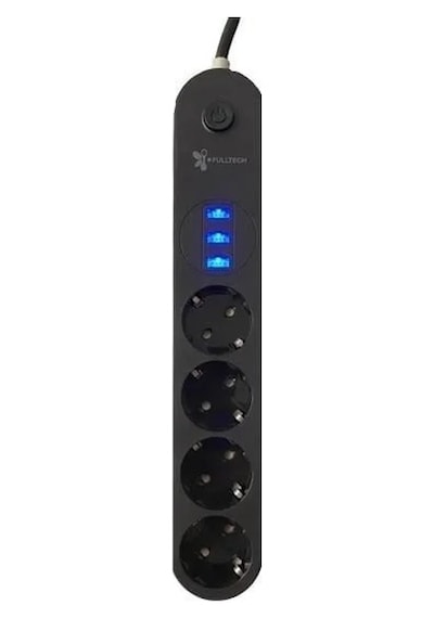 4lü Siyah Anahtarlı 3 Usb Li Akım Korumalı Topraklı Çocuk Korumalı Grup Priz 2 Metre Diğer