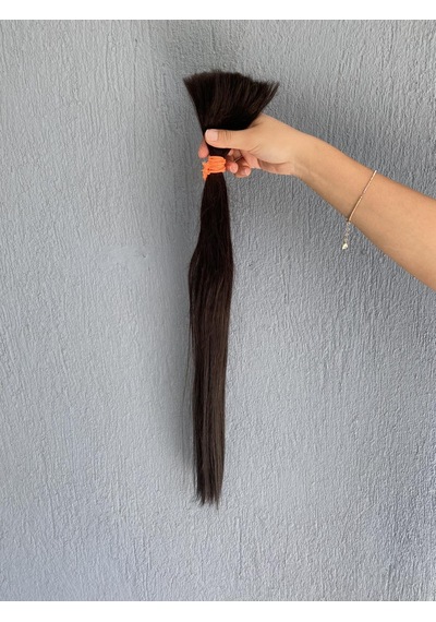 Sentetik - Gerçek Karşım İnsan Saçı 60cm 4 Bağ 390 Gram Siyah