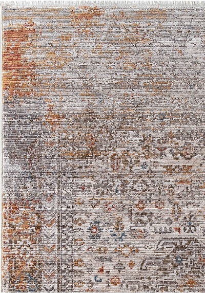 Indiana Etnik Desenli Vintage Eskitme Görünümlü Modern Halı In04 Multi Krem