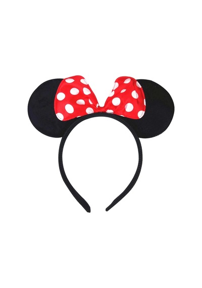 Kırmızı Fiyonklu Minnie Mouse Taç Fare Tacı Kafa Bandı 1