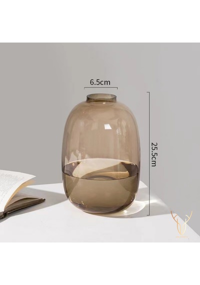 Nomo Kahverengı Cam Vazo - 25,5 Cm Kahverengı