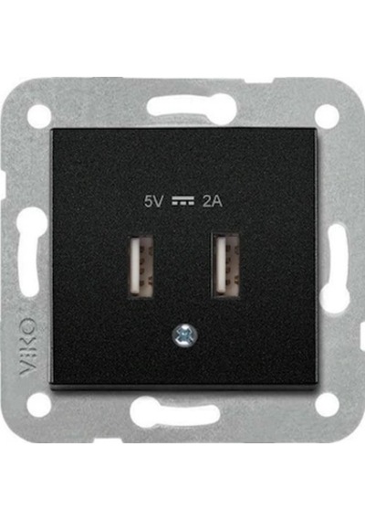 Viko Novella Siyah Usb Şarj Prizi 5v 2a Çerçevesiz- 92605509