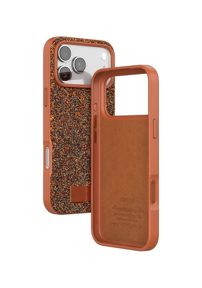 Onegif Apple İphone 17 Pro Bright Simli Kapak - Turuncu
