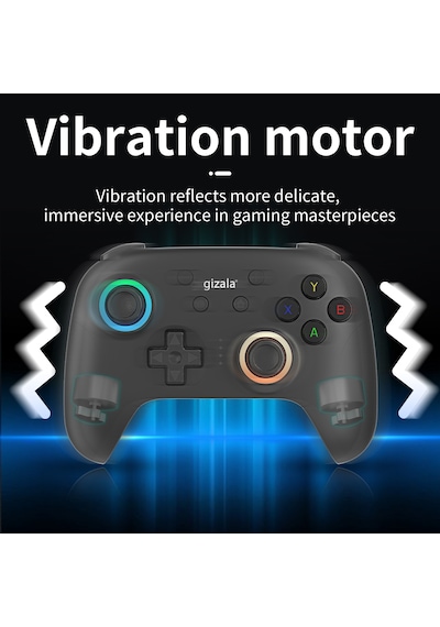 Gizala Kablosuz Oyun Kolu Gamepad Hall Effect Triggers Joystick Switch 2/pc/android/Apple Uyumlu iOS Siyah