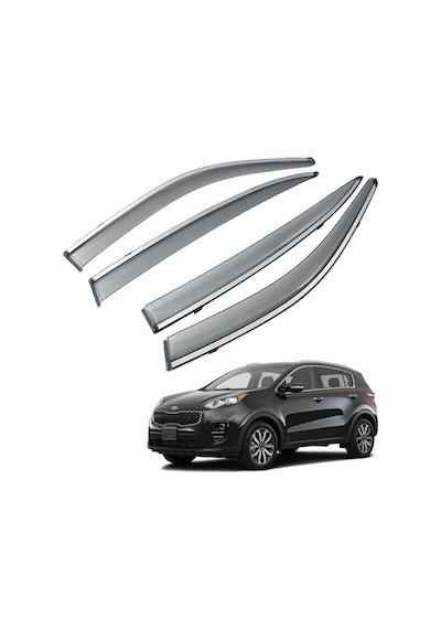 Kia Sportage Mügen Cam Rüzgarlığı Kromlu Rüzgarlık Paslanmaz Kromlu 2016-2021 4 Lü Füme Renk