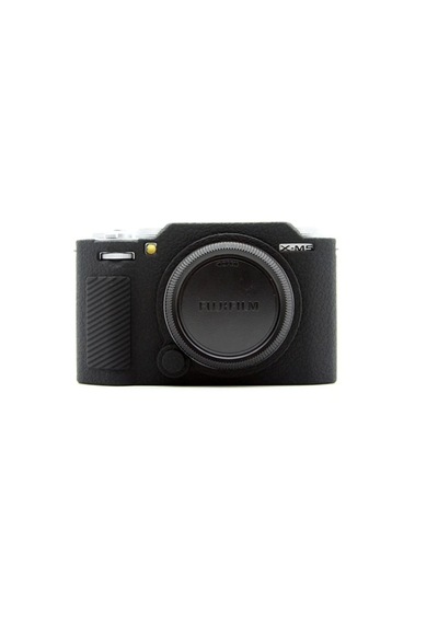 Mettzchrom Fujifilm Xm5 Kaymaz Doku Tasarımı Silikon Kılıfı Fujifilm X-m5 Kamera Sadece Koruyucu Kılıf Siyah