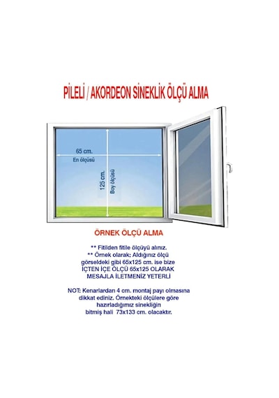 Pileli Plise Sürgülü Akordiyon Katlanır Pencere Sinekliği Beyaz 70 140 Ölçülerinde