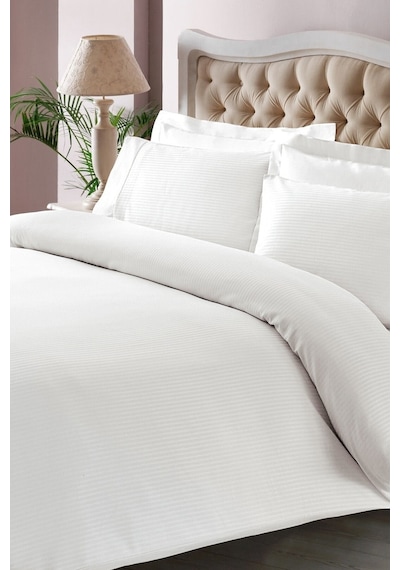 Taç Premium Basic King Size Nevresim Takımı Stripe Beyaz (498625127) Beyaz