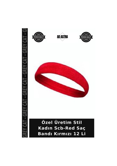 Özel Üretim Stil Kadın Scb-red Saç Bandı Kırmızı 12 Li