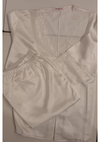 Duchesse 137 Çeyizlik Dantelli Saten 6'lı Set -ekru Ekru