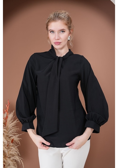 Rima Elegance Bağlamalı Bluz Siyah